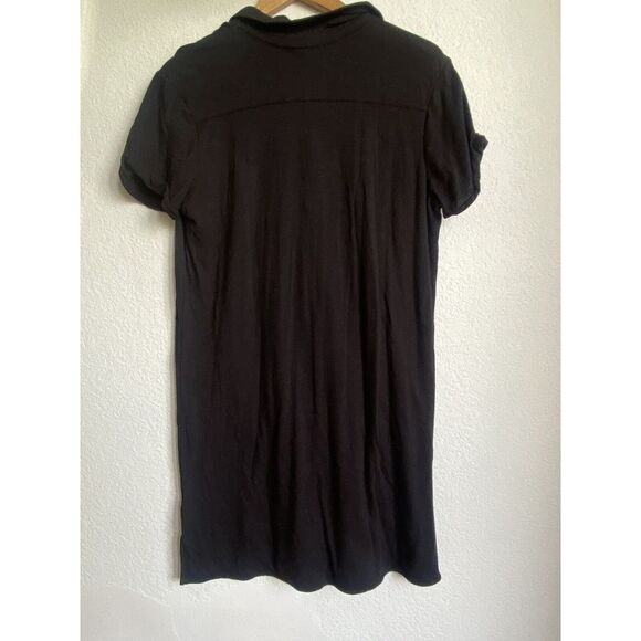 Standard James Perse Womens Size M (2) ‎ Black Knit Shirt Dress Button Relaxed - Picture 4 of 7